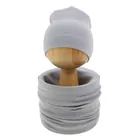 Komplet dziecięcy, Czapka, Komin, szary, Nicol