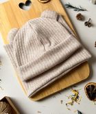 Komplet dziecięcy, sweterkowy, Czapka, Komin, beżowy, Iltom