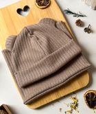 Komplet dziecięcy, sweterkowy, Czapka, Komin, brązowy, Iltom