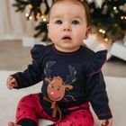 Komplet dziewczęcy, Body z długim rekawem, Spodnie dresowe, różowy, Eevi