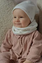 Komplet dziewczęcy, Czapka, Komin, ecru, Iltom