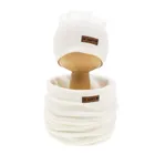 Komplet dziewczęcy, Czapka, Komin, ecru, Nicol