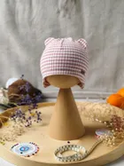 Komplet dziewczęcy, Czapka, Komin, różowo-biały, Iltom