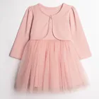 Komplet dziewczęcy, Sukienka, Bolerko, różowy, Nicol