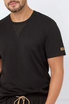 Komplet męski, T-shirt, Szorty, plus size, czarny, Italian Fashion