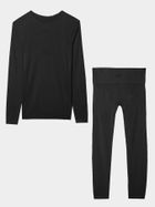 Komplet termoaktywny damski, Bluzka z długim rękawem, Legginsy, czarny, 4F