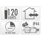 Koopman, Macaron, lampki choinkowe, łańcuch świetlny, 120 LED, timer, multikolor