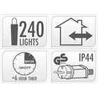 Koopman, Macaron, lampki choinkowe, łańcuch świetlny, 240 LED, timer, multikolor