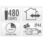 Koopman, Macaron, lampki choinkowe, łańcuch świetlny, 480 LED, timer, multikolor