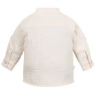 Koszula chłopięca z długim rękawem, ecru, Eevi