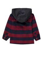 Koszula chłopięca z długim rękawem, z kapturem, czerwona, Kanz