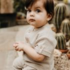 Koszula chłopięca z krótkim rękawem, beżowa, Eevi