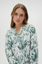 Koszula damska, biało-zielona, Moodo