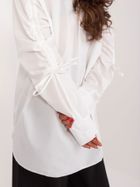 Koszula damska z długim rękawem, biała, Lakerta