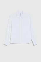 Koszula damska z długim rękawem, biała, Moodo