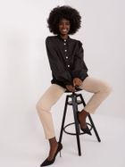 Koszula damska z długim rękawem, czarna, Lakerta