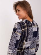 Koszula damska z długim rękawem, granatowa, Lakerta