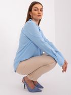 Koszula damska z długim rękawem, niebieska, Lakerta