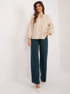 Koszula damska z długim rękawem, oversize, beżowa, By Pommes Life