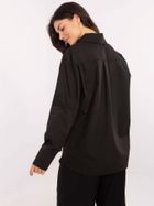 Koszula damska z długim rękawem, oversize, czarna, Lakerta