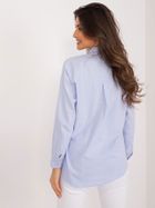 Koszula damska z długim rękawem, oversize, niebieska, By Pommes Life