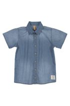 Koszula jeansowa chłopięca z krótkim rękawem, denim, Up Baby