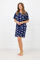 Koszula nocna damska, granatowa, Mimi, Italian Fashion