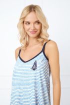 Koszula nocna damska na ramiączka, niebieska, Italian Fashion