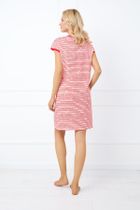 Koszula nocna damska z krótkim rękawem, czerwona, Italian Fashion