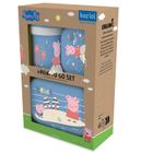 Koziol, Świnka Peppa, Waves To Go, zestaw lunchboxów, 2 szt. + bidon, 200 ml