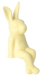 Królik siedzący ceramiczny, matowy, żółty, mały, 21-9-10 cm