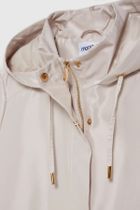 Kurtka damska z kapturem, beżowa, Moodo