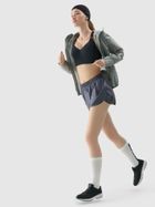 Kurtka damska z kapturem, do biegania, szara, 4F