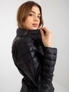 Kurtka damska z kapturem i torebką, czarna, Honey Winter