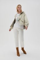 Kurtka damska z kapturem, khaki, Moodo