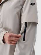 Kurtka damska z kapturem, oversize, beżowa, 4F