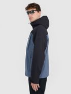 Kurtka męska z kapturem, granatowa, 4F