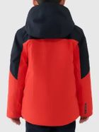 Kurtka narciarska chłopięca z kapturem, ocieplana, pomarańczowa, 4F