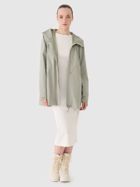 Kurtka parka damska z kapturem, oversize, zielona, 4F