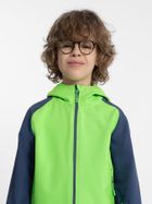 Kurtka softshell chłopięca z kapturem, zielona, 4F
