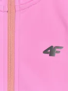 Kurtka softshell dziewczęca z kapturem, różowa, 4F