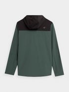 Kurtka softshell męska z kapturem, zielona, 4F