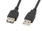 Lanberg, kabel Ca-USBe-10cc-0030-bk, USB 2.0 Męski - USB 2.0 Żeński; 3m, czarny