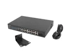 Lanberg, switch, RACK 19" 16X 100MB POE+/2X COMBO GIGABIT, 250W, NIEZARZĄDZALNY, RSFE-16P-2C-250