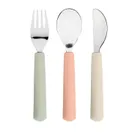 Lassig, Happy Fruits Cherry, zestaw sztućców, stal nierdzewna z silikonową rączką, 3 szt.