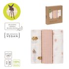 Lassig, Little Mateys, pieluszka muślinowa, otulacz z biobawełny, spicy orange, 85-85 cm, 3 szt.