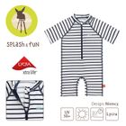 Lassig, Striped boys, kombinezon do pływania z krótkim rękawem, UV 50+, 12-18m