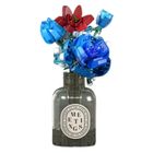 Lean Toys, Bukiet kwiatów w wazonie, klocki konstrukcyjne, czerwono-niebieski, 358 elementów