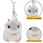 Lean Toys, chomik, maskotka brelok, szary, 10 cm