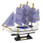 Lean Toys, Dekoracyjny Statek Żaglowiec, biało-niebieski, 18-17 cm